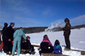 Old Faithful in winter - Yellowstone National Park